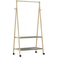 vidaXL Porte-vêtements et étagères et roulettes 96x45,5x155,5cm bambou