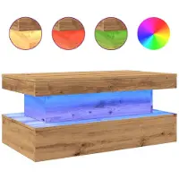 vidaXL Table basse avec lampes LED Chêne Artisan 90x50x40 cm