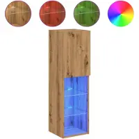 vidaXL Armoire TV avec lampes LED Chêne Artisan 30,5x30x102 cm