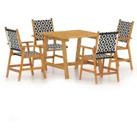vidaXL Ensemble de jardin 5 pièces en bois massif d'acacia