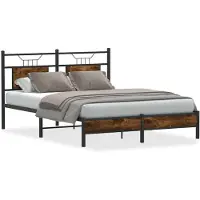 vidaXL Cadre de lit sans matelas chêne fumé 140x190 cm bois composite