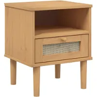 vidaXL Table De Chevet Senja Marron 40x35x48 Cm Bois De Pin Solide