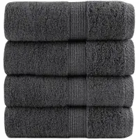 vidaXL Serviettes de toilette premium SOLUND 4 pièces Anthracite 30 x 30 cm 600 g/m²