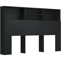 vidaXL Tête de lit avec étagères Noir 160x19x103,5 cm