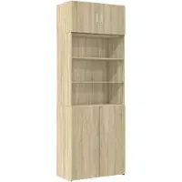 vidaXL Armoire haute Chêne Sonoma 80x42,5x225 cm Matériau dérivé du bois