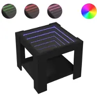 vidaXL Table basse LED noire 53x53x45 cm bois composite