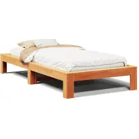 vidaXL Lit en bois massif sans matelas pin brun cireux 90x200