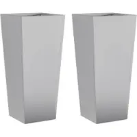 vidaXL Jardinières 2 pcs 35x35x75 cm acier galvanisé