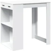 vidaXL Table de bar blanche 102x70x103,5 cm Bois composite