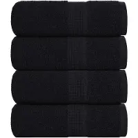 vidaXL Serviettes d'invité 4 pcs noir 30x50 cm 360 g/m² 100% coton