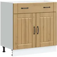 vidaXL Armoire basse de cuisine Lucca Chêne Artisan Matériau dérivé du bois