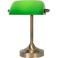 Lucide Lampe de bureau hauteur 30 cm métal et verre Banker vert vert