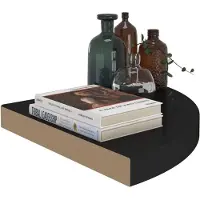 vidaXL Étagère d'angle flottante noir 35x35x3,8 cm MDF