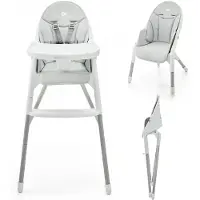 Kinderkraft DINNLY - Chaise pliante pour enfants - Confortable et imperméable - Harnais à 5 points - Grandit avec l'enfant - Facile à nettoyer - Cadre en acier stable