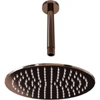 FortiFura Calvi Tête de douche - 30cm - rond - bras plafond 20cm - Cuivre brossé PVD SW1139124/SW970042