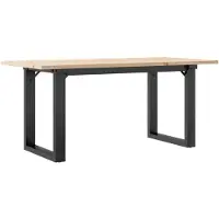 vidaXL Table basse piètement en O 90x40x45cm pin massif et acier