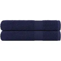 vidaXL Serviettes 2 pcs bleu marine 100x200 cm 360 g/m² 100% coton