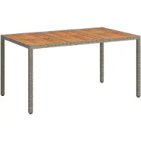 vidaXL Table de jardin Grise 150 x 90 x 75 cm en polyrotin