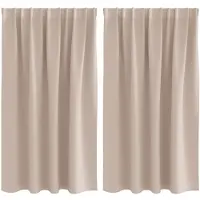 vidaXL Rideaux occultants avec anneaux 2 pcs Taupe 140 x 140 cm