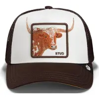 GOORIN BROS. Casquette 'Over The Line Longhorn' marron / brun foncé / gris clair / blanc cassé
