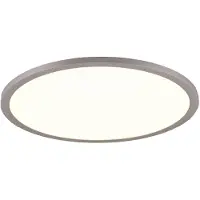 TRIO Plafonnier LED rond avec télécommande YUMA, blanc argenté, 20 W, nuances de blanc, 2250 lm, métal, dimensions : 5 x 40 x 40 cm, IP20,