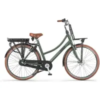 Tomos EB 15 - Vélo électrique - 28 pouces - Moteur 250W - Autonomie de 140 km - 3 vitesses - Batterie 626Wh - Entrée basse - Vert olive mat