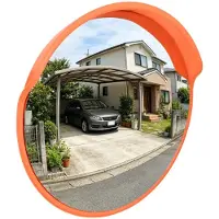 vidaXL Miroir de signalisation convexe pour extérieur, orange, Ø 75 cm, en polycarbonate