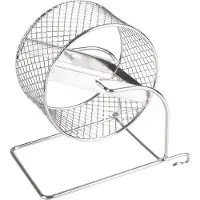 Flamingo Roue pour hamster en métal Trota Chrome, dimensions : 11,5 cm