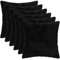 vidaXL Housse De Coussin 6 Pc Heerlen Noir 40 X 40 Cm