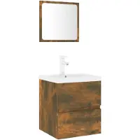 vidaXL Ensemble de meubles de salle de bain chêne fumé bois composite