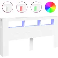 vidaXL Tête de lit LED Blanc 200x18,5x103,5 cm Bois composite