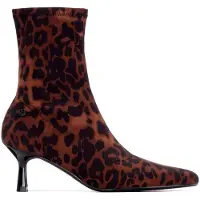 Xti pour femme. 14470201-LEOPARDO Bottines 144702 marron (38), 3 à 5 cm, Fermeture éclair, Casuel, Imprimé animal