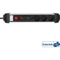InLine Power Strip 3 ports avec protection 3x Type F allemand avec interrupteur argenté 1.5m