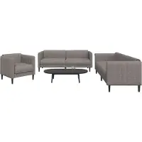 vidaXL Ensemble de canapés 3 pièces tissu taupe