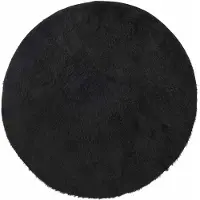 vidaXL Tapis shaggy à poils longs NAVARRA noir 200x200 cm polyester