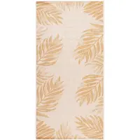 vidaXL Tapis à tissage plat d'extérieur 100x200 cm Motif de feuille