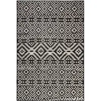 vidaXL Tapis d'extérieur en tissu plat 140x200 cm noir rayé