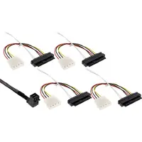 InLine Câble Mini SAS HD SFF-8643 coudé à 4x SFF-8482 + alimentation 1 m