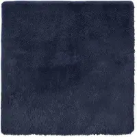 vidaXL Tapis shaggy à poils longs NAVARRA bleu marine 160x160 cm