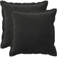 vidaXL Housse De Coussin 2 Pcs Houten Noir 35 X 35 Cm Velours