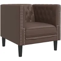 vidaXL Fauteuil Chesterfield Marron Similicuir