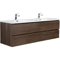 Badplaats Meuble de Salle de Bain Angela 160cm - Chêne Brun - Meuble de Salle de Bain avec Lavabo