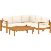 vidaXL Ensemble de canapés de jardin 4 pièces avec coussins en bois massif d'acacia