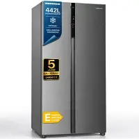 Heinner HSBS-H442NFXE++ Réfrigérateur Side-by-Side 442 L, No Frost, écran tactile, Smart-Eco, acier inoxydable