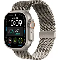 Apple Watch Ultra 4 GPS + Cellular 49 mm Boîtier en titane Natural avec Titanium Milanese Loop Natural - L