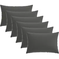 vidaXL Housse De Coussin 6 Pcs Heerlen Anthracite 30 X 50 Cm Polyester