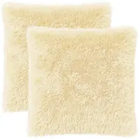vidaXL Housse De Coussin 2 Pcs Heerlen Crème 80 X 80 Cm Fleece Pv
