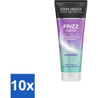 John Frieda 10 flacons de shampooing Frizz Ease Weightless Wonder - 250 ml - Pack économique - 10 pièces