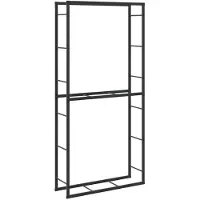 vidaXL Étagère à bois de chauffage noir 100x30x209 cm Acier