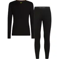 Icebreaker - Ensemble T-shirt et legging en laine de mérinos - M Merino 175 Everyday LS Crewe and Leggings Set Black en Laine - Taille L - Noir